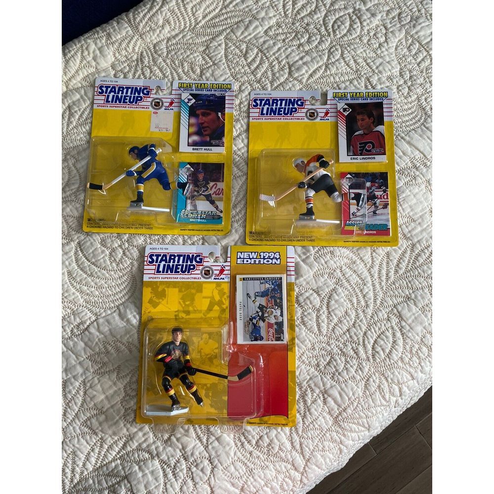 Kenner Starting Lineup hockey lot/Eric Lindros, Pavel Bure, Brett Hall/1993-1994